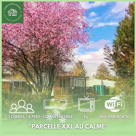 Mobile 6p Xl Climatisation Tv Wifi Parcelle Xxl Au Calme Chalet *